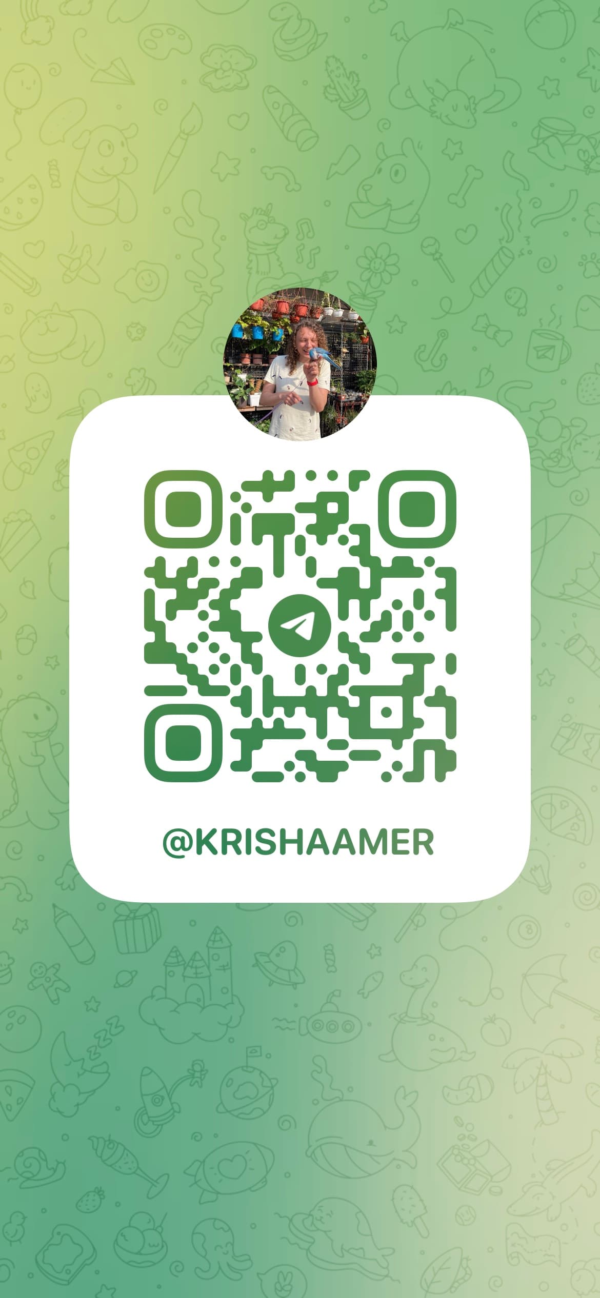 Telegram QR code for @krishaamer