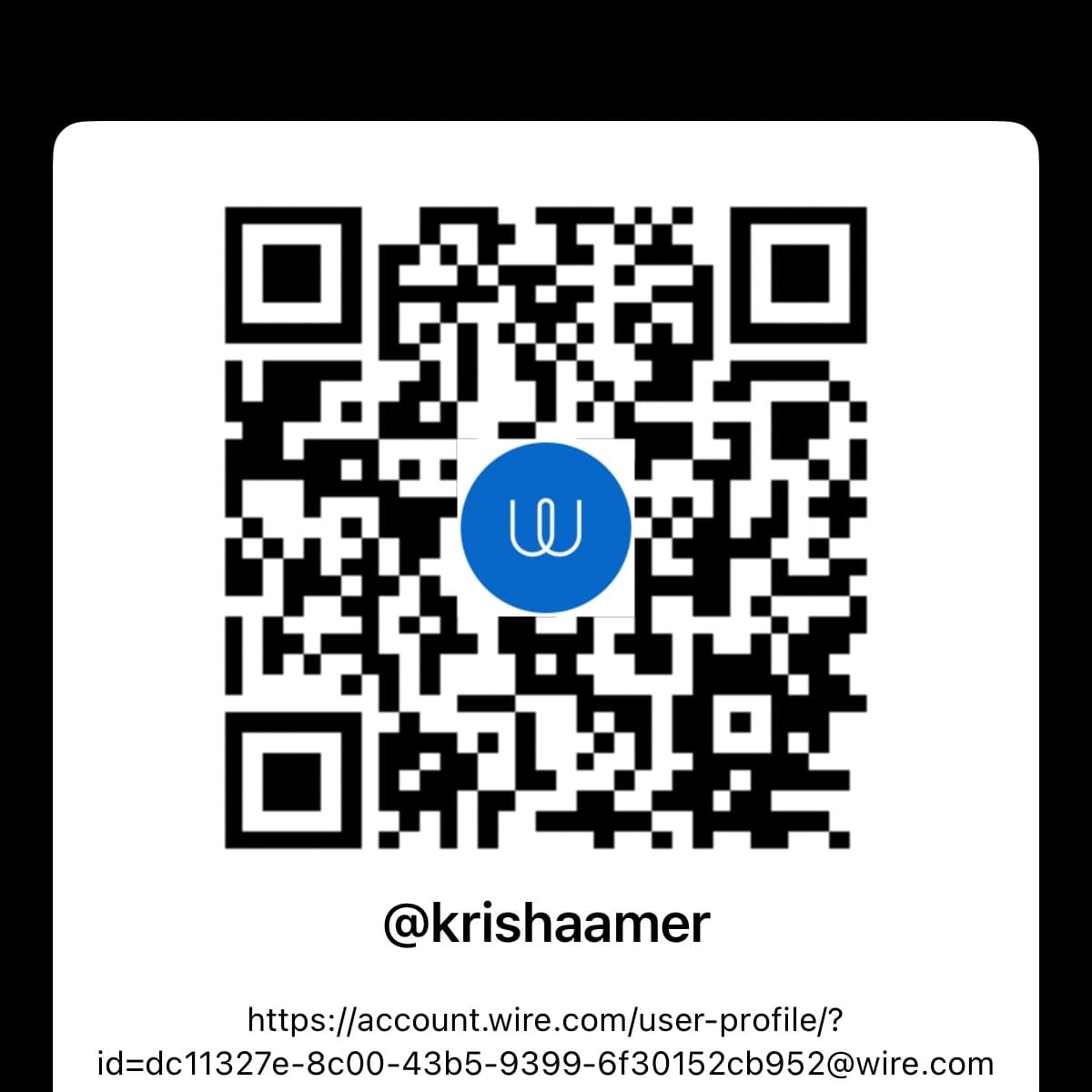 Wire QR code for @krishaamer
